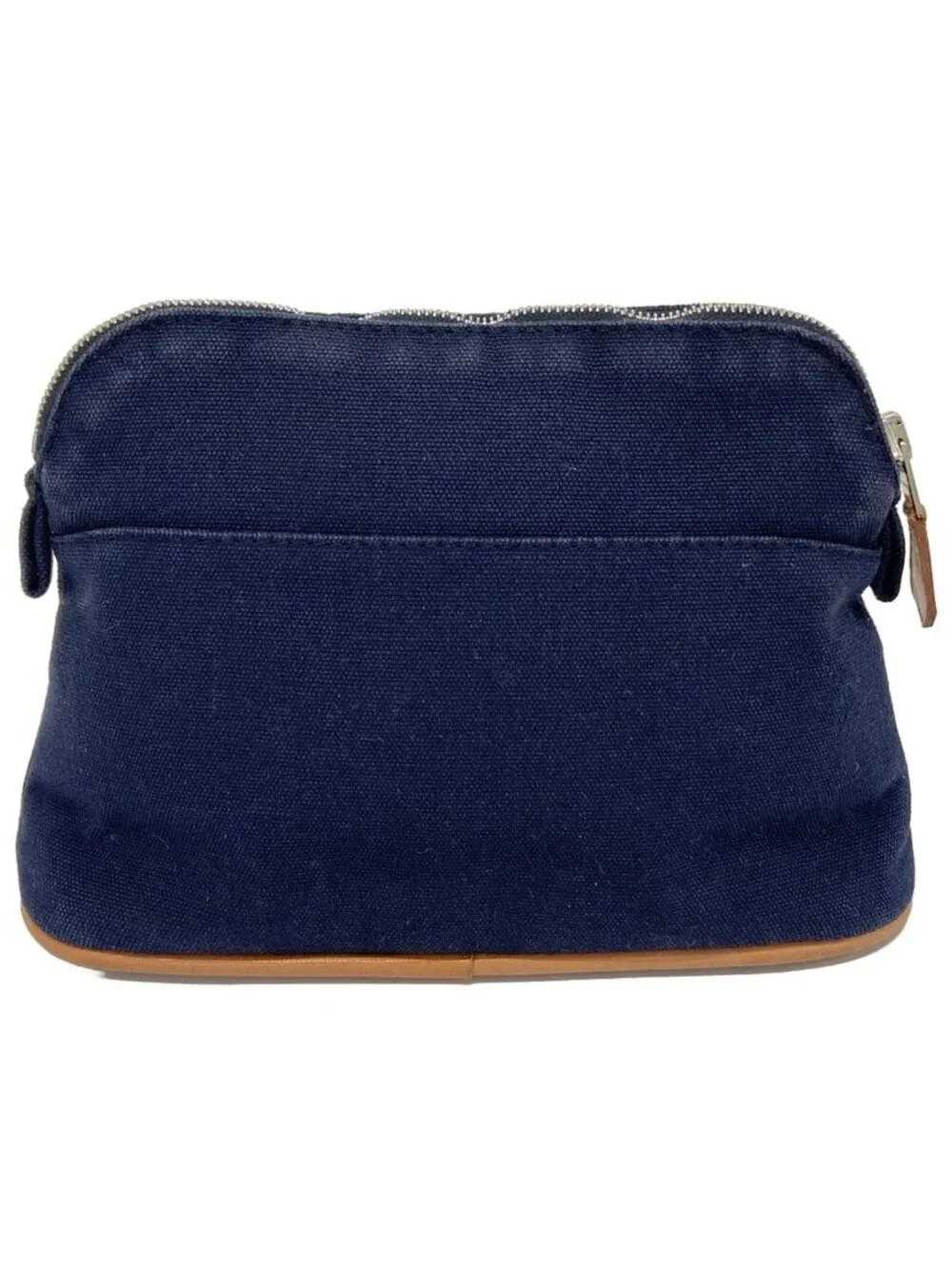 Hermes Pouch Bolide 20 Navy Light Brown Leather